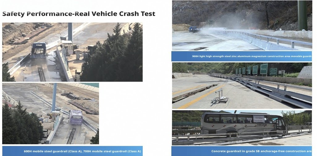 Highway guardrail crash test impact resistance